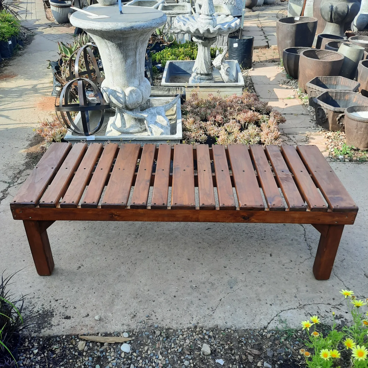 Wooden Phumula Three Seater Bench L1500mm x W650mm