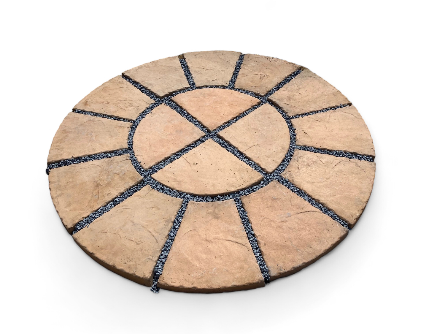 Circle Small Paver 2 Rows Soft Tan Finish 16 tiles 1.6m with 30mm gaps. R46 each.