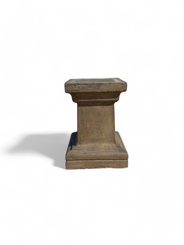 Square Pedestal Large Weathered Grey Finish - H510mm x W Top330mm x W Foot380mm - 35kg