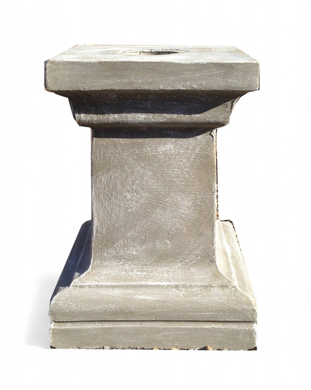 Square Pedestal Large Whitewash Finish - H505mm x W Top330mm x W Foot380mm - 35kg