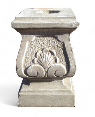 Floral Pedestal Whitewash Finish - H455mm x W280mm - 57kg