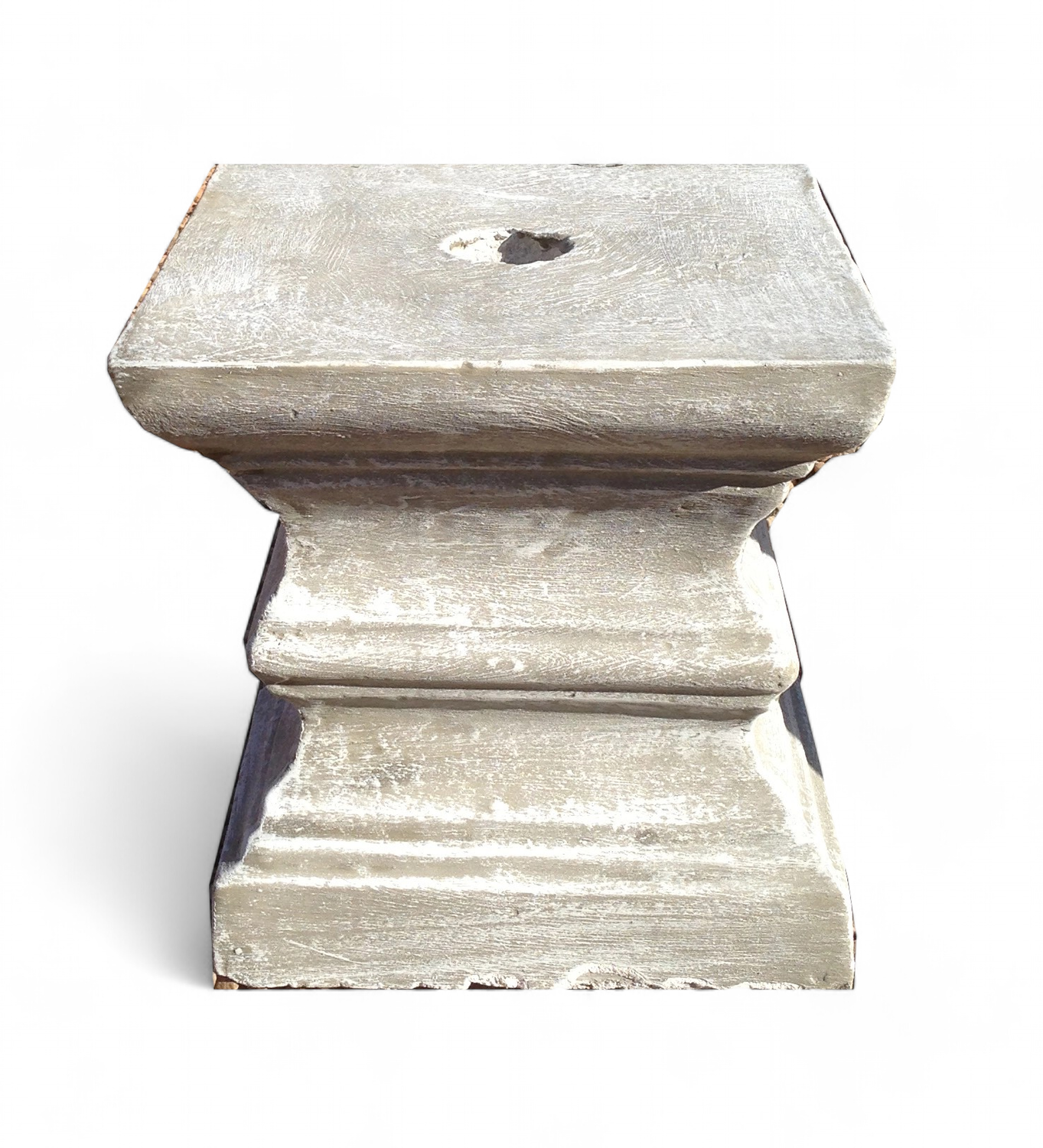 Square Pedestal Mini Whitewash Finish - H270mm - 30kg