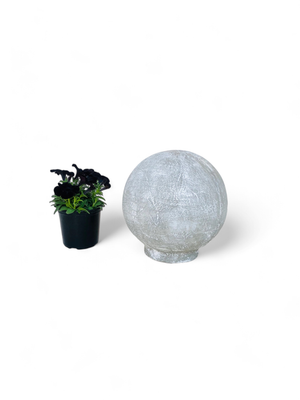 Fountain Ball Small Whitewash Finish - H330mm x W300mm - 7kg - Hollow Lightweight