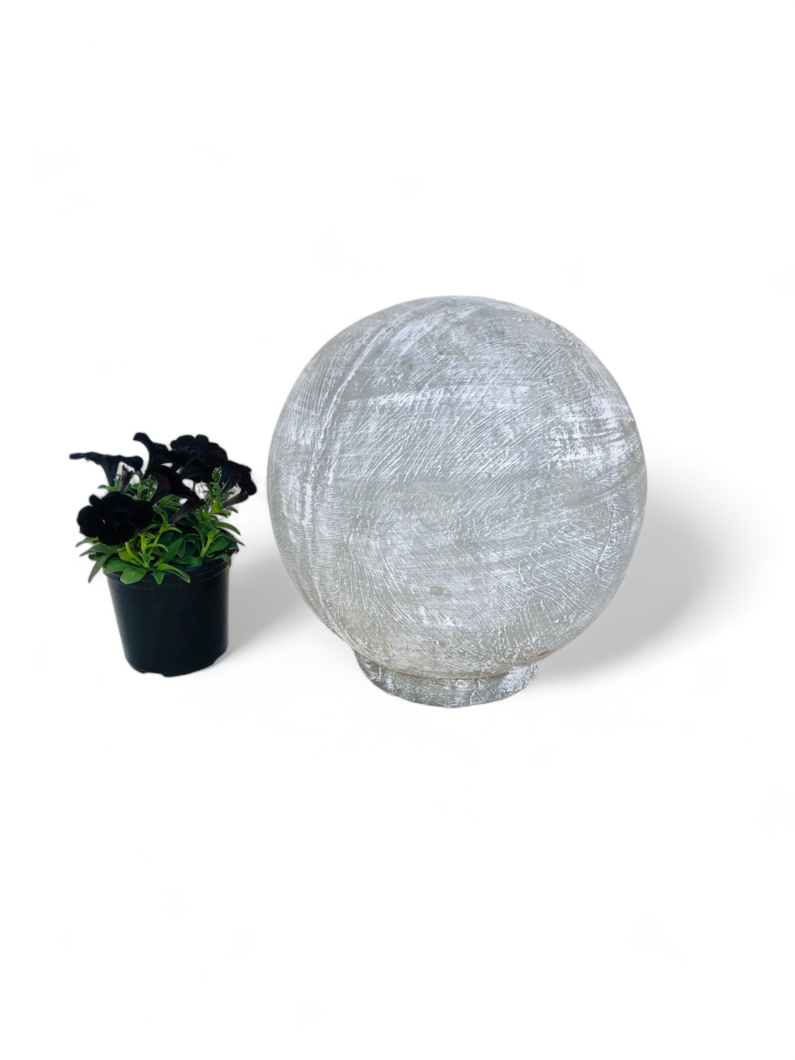 Fountain Ball Medium Whitewash Finish - H420mm x W380mm - 13kg - Hollow Lightweight