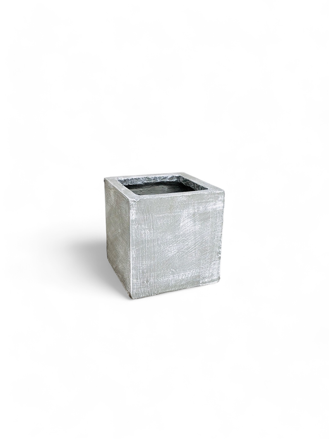 Ondela Square Pot Medium Whitewash Finish - H300mm x L300mm x W300mm - 15kg