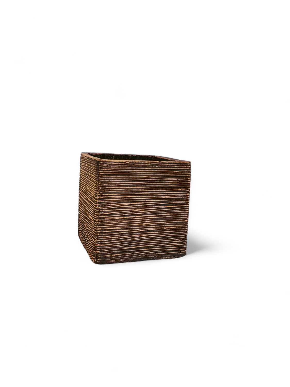 Braided Square Planter Medium Mecca Brown Finish - H300mm x W300mm - 10kg