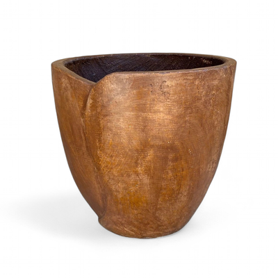 Leaf Pot Large Brown Clay Finish - H360mm x W360mm - 12kg