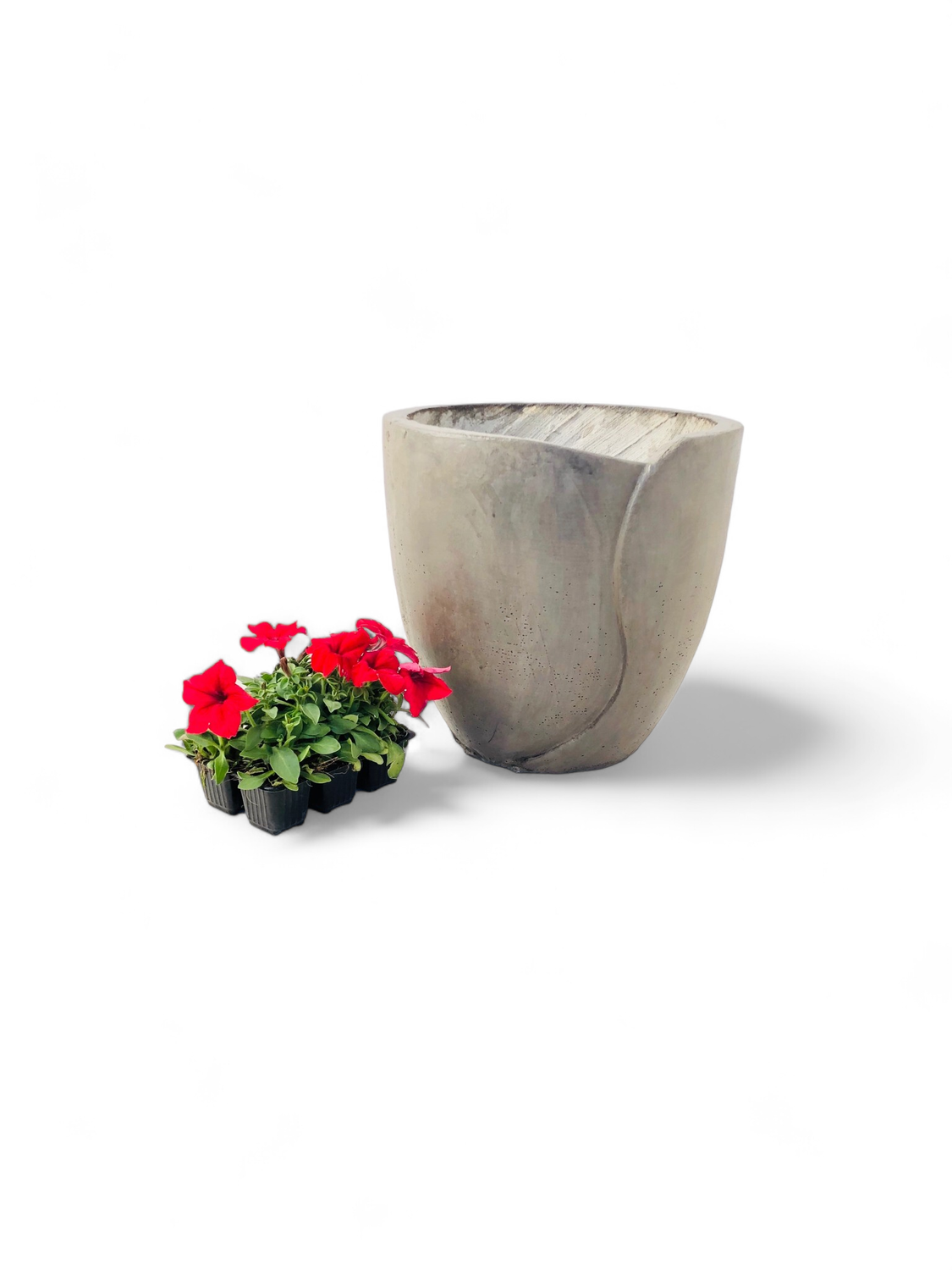 Leaf Pot Large Weathered Grey Finish - H360mm x W360mm - 12kg