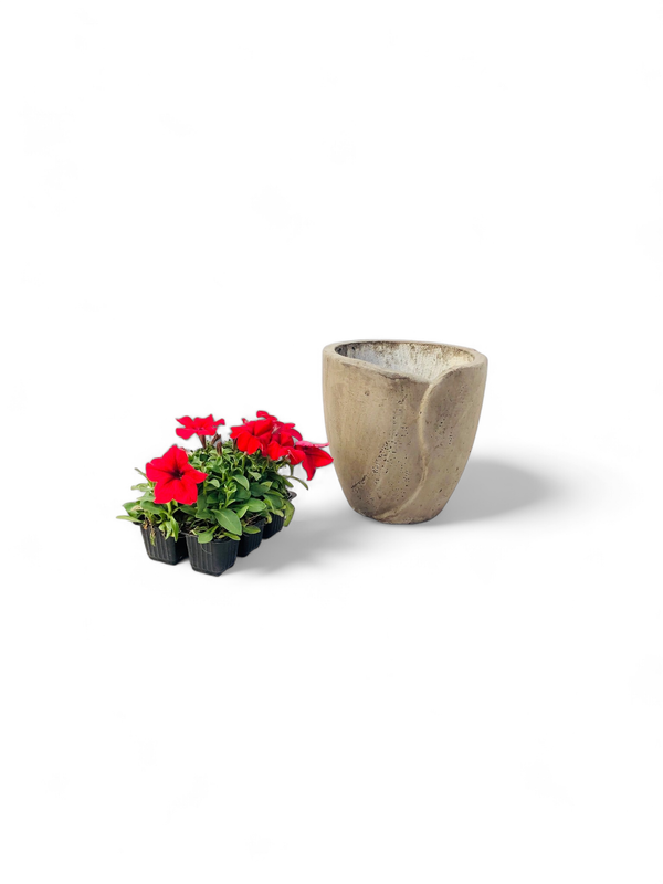 Leaf Pot Small Weathered Grey Finish - H230mm x W240mm - 5kg