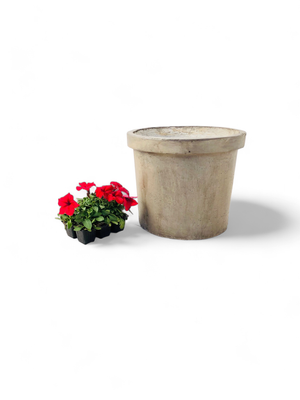 Concrete Planter Pot Large Weathered Finish - H330mm x W390mm -13kg