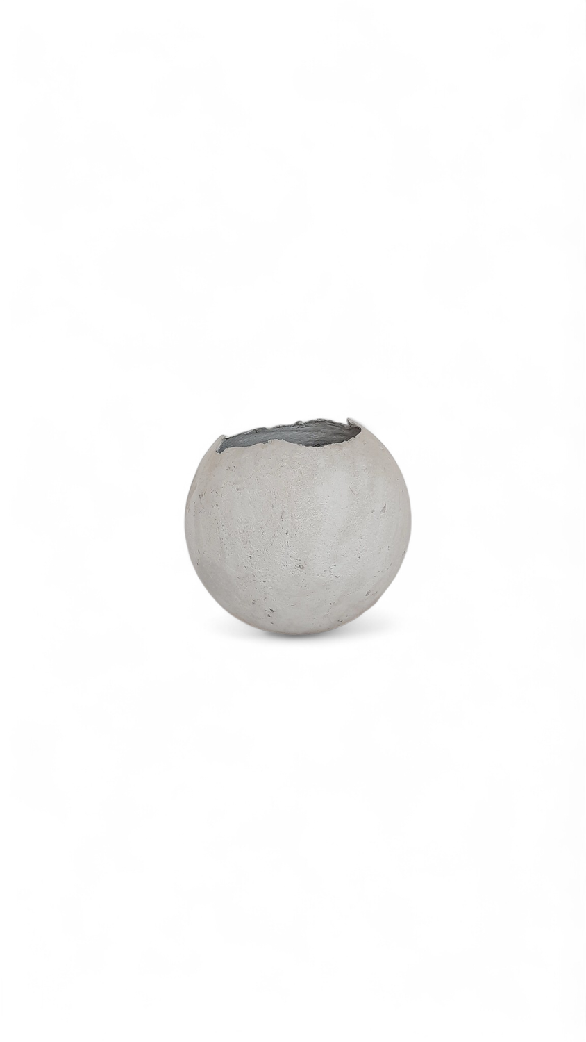 Garden Globe Round Pot Medium Cement Finish - H400mm x W400mm - 10.5kg