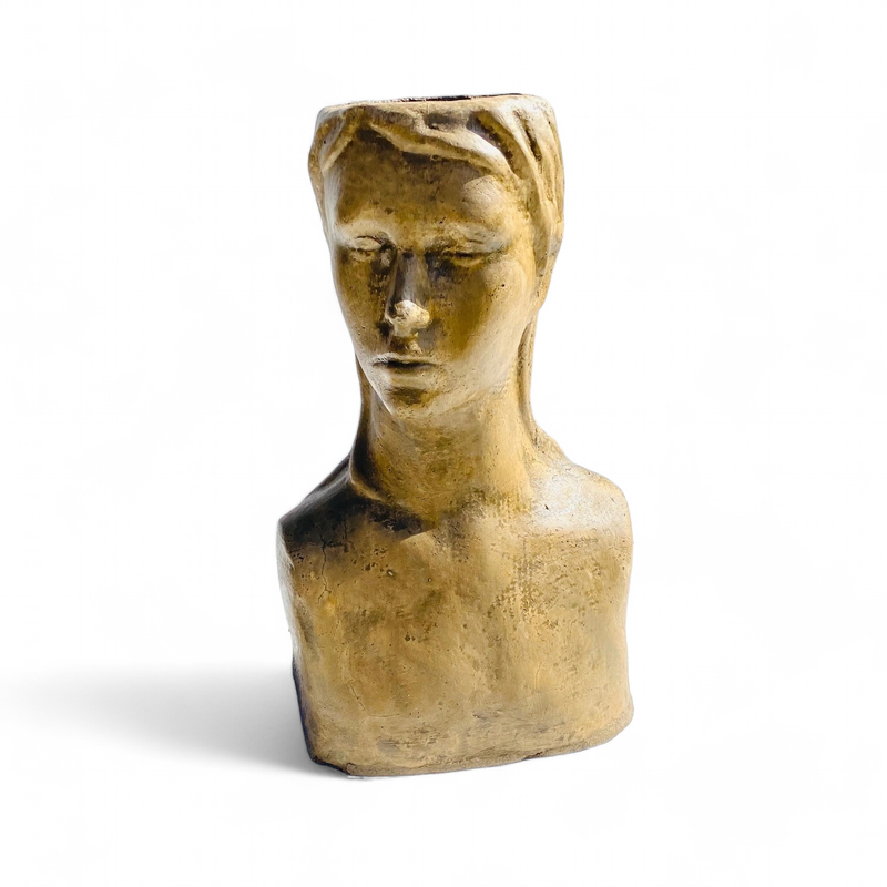 Venus Head Planter Antique Amber Finish - H420mm x W250mm - 3kg