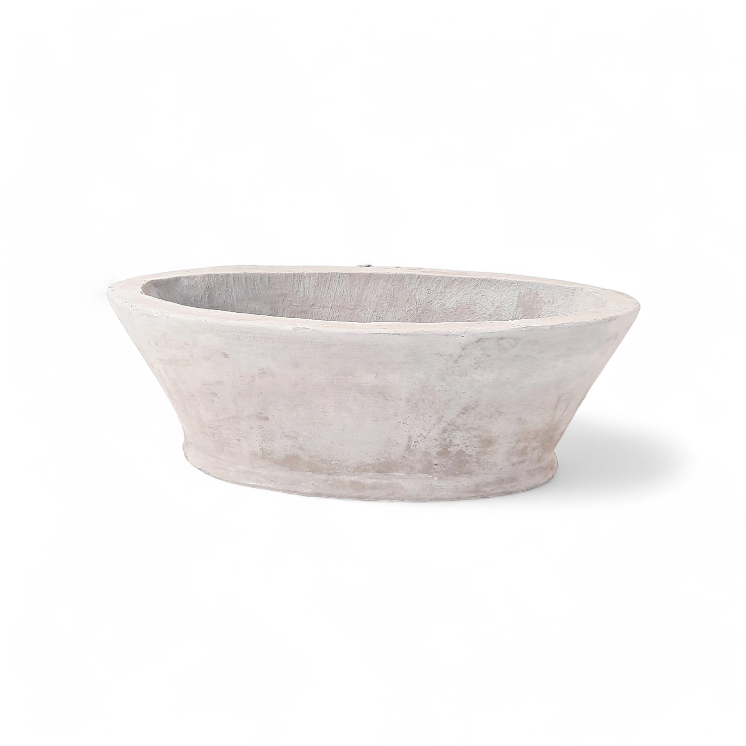 Oval Flower Box Cement Finish - H220mm x W300mm x L585mm