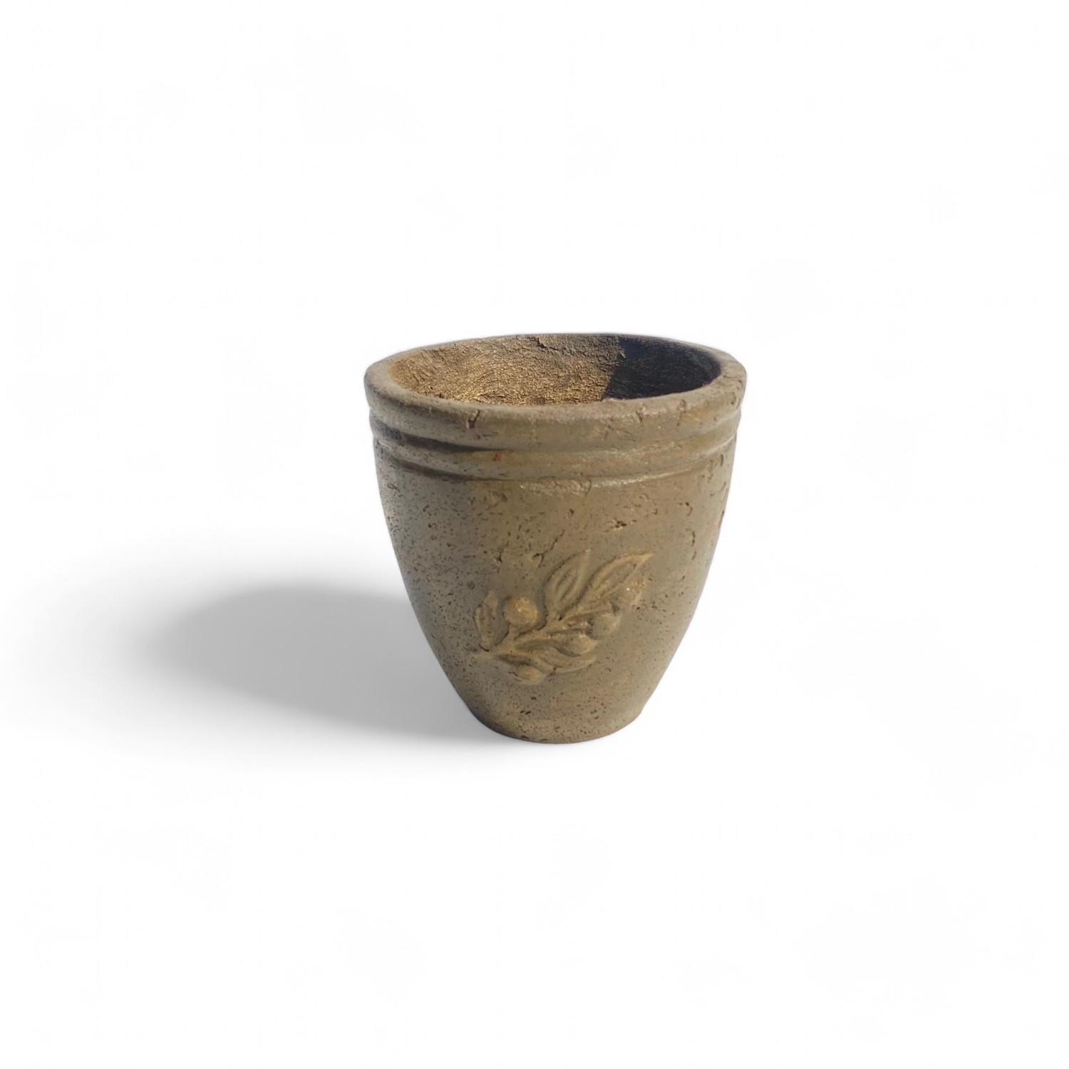 Olive Pot Mini Rustic Antique Amber Finish - H210mm - 4kg