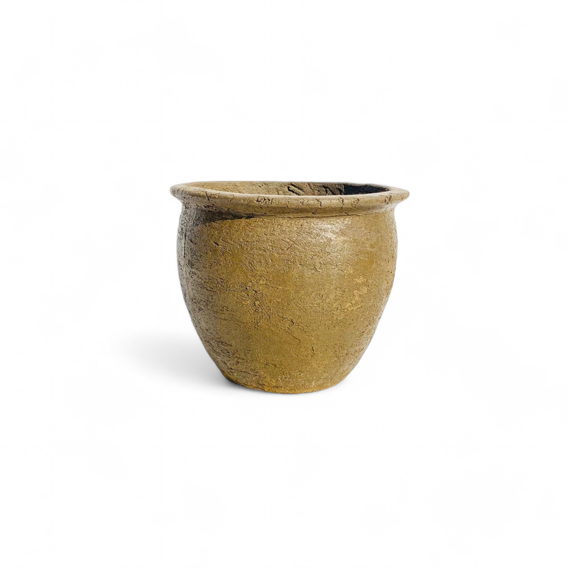 Andries Pot Round Small Rustic Antique Amber Finish - H250mm - 6kg