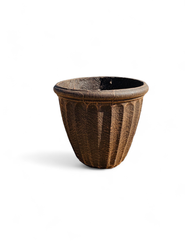 Alfred Pot Medium Mecca Brown Finish - H350mm x W360mm - 9Kg