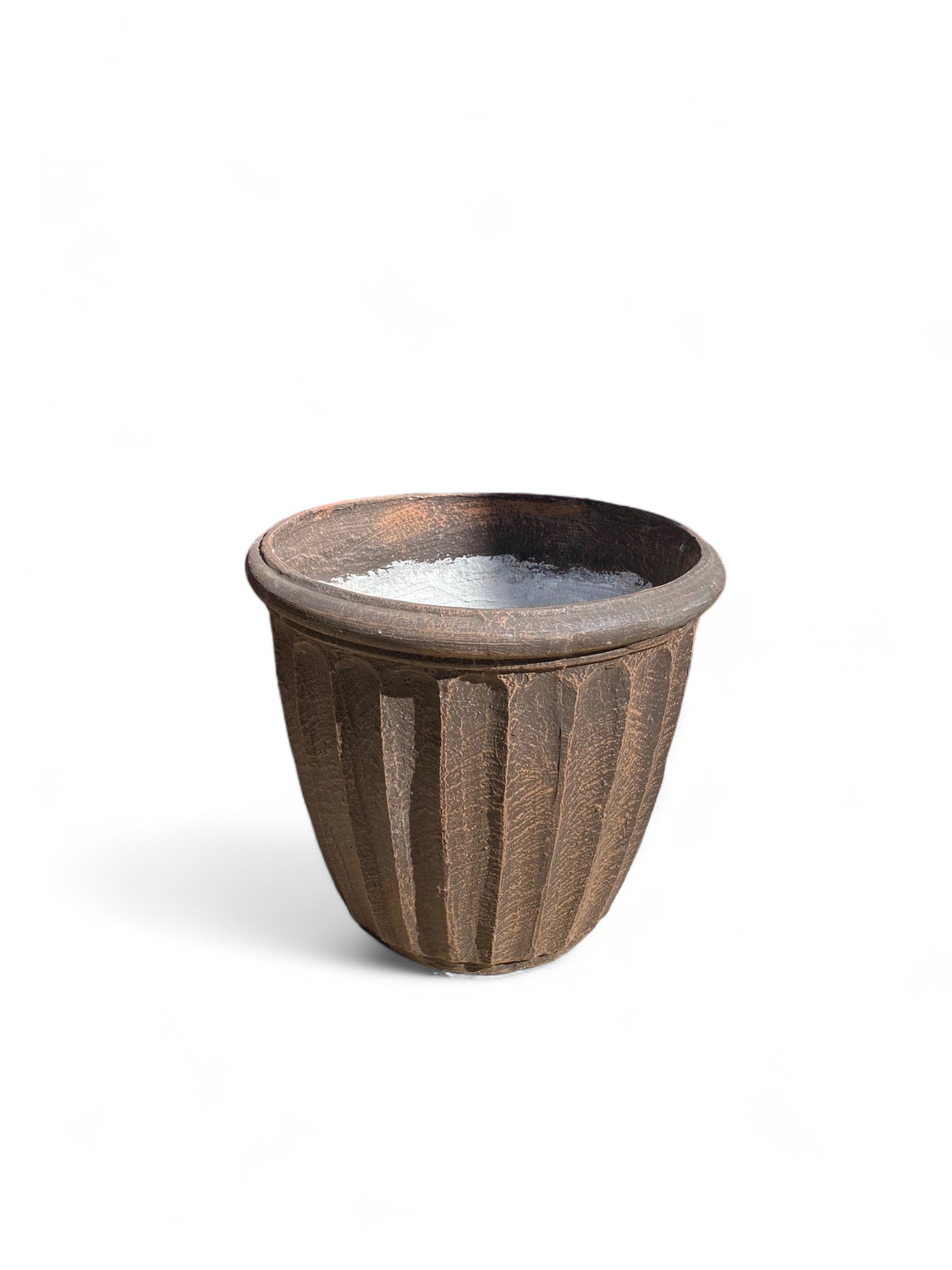 Alfred Pot Large Mecca Brown Finish - H430mm x W470mm - 15Kg