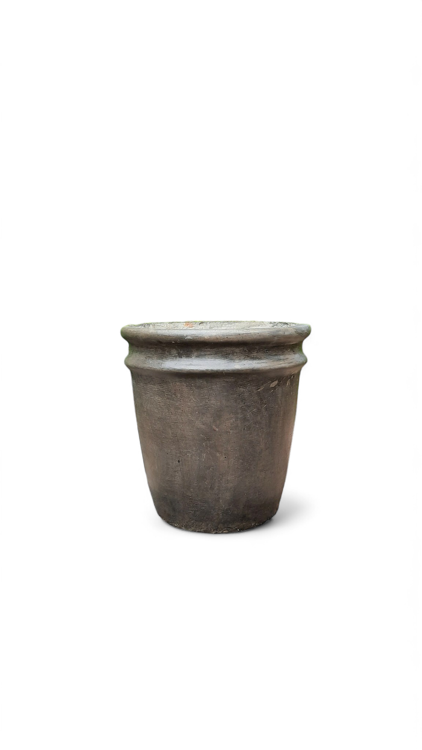 2 Ring Pot Extra Large Weathered Grey Finish - H600mm x W590mm - 33kg