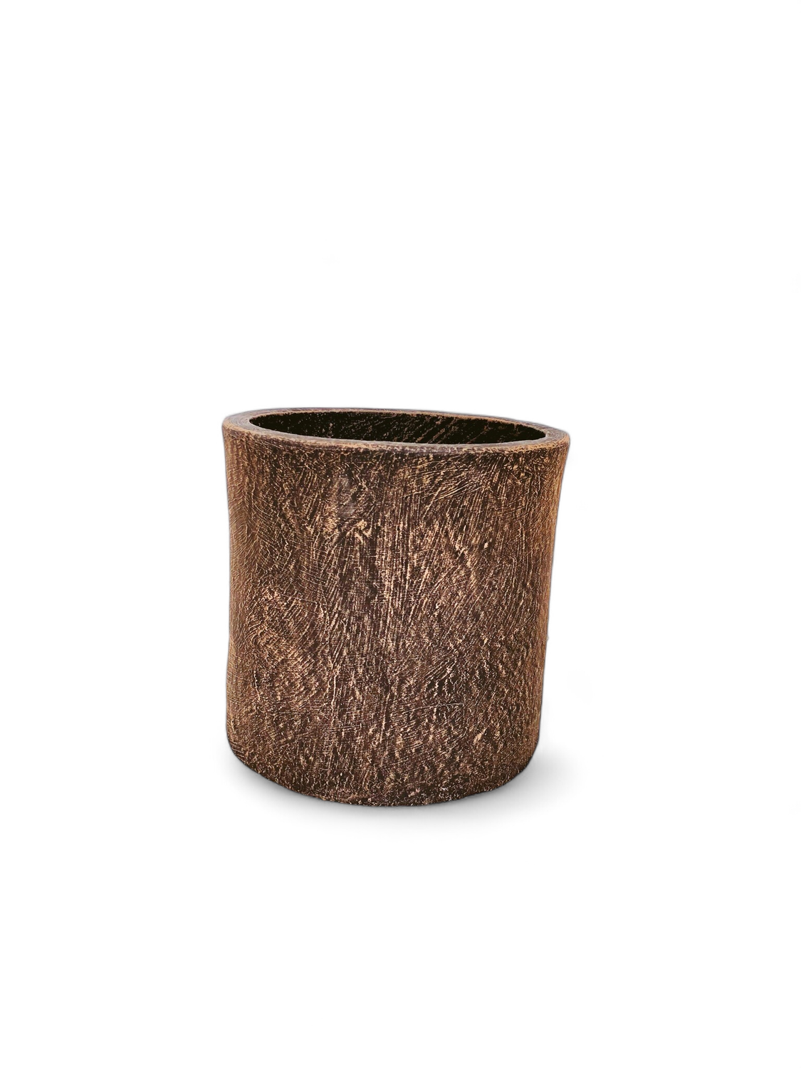 Cylinder Pot Medium Mecca Brown - H270mm x W280mm - 7kg