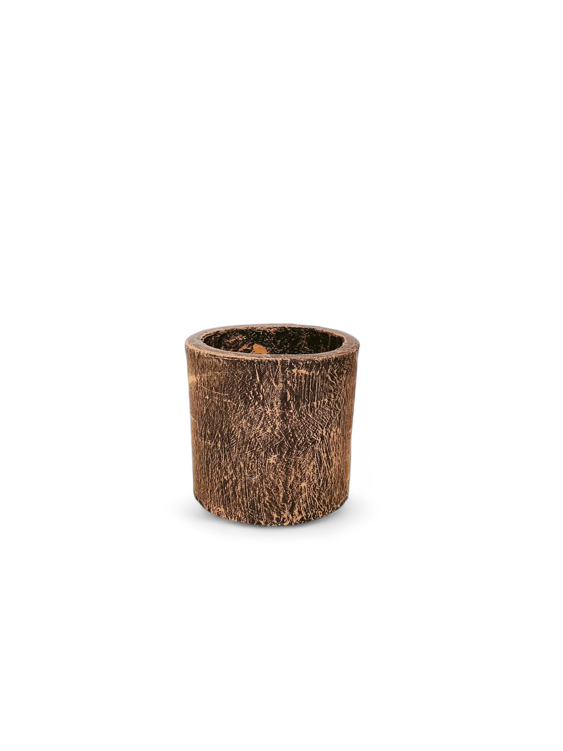 Cylinder Pot Small Mecca Brown - H200mm x W200mm - 3kg