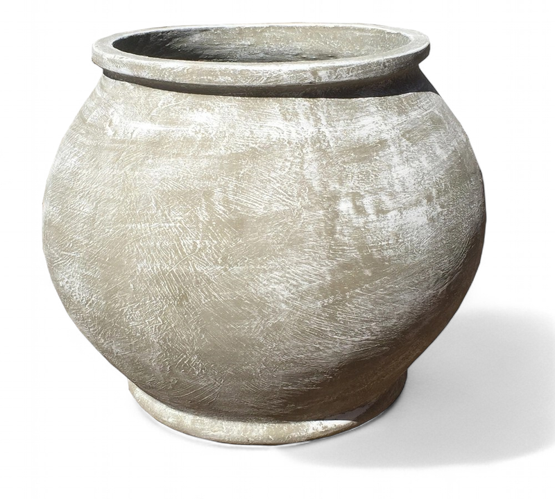 Africana Jeanne Pot Extra Large Whitewash Finish - H900mm x W800mm - 80kg