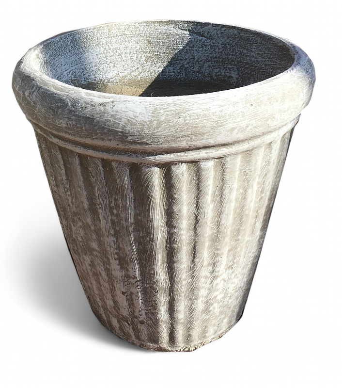 Wave Pot Small Whitewash Finish - H250mm x W220mm - 5kg