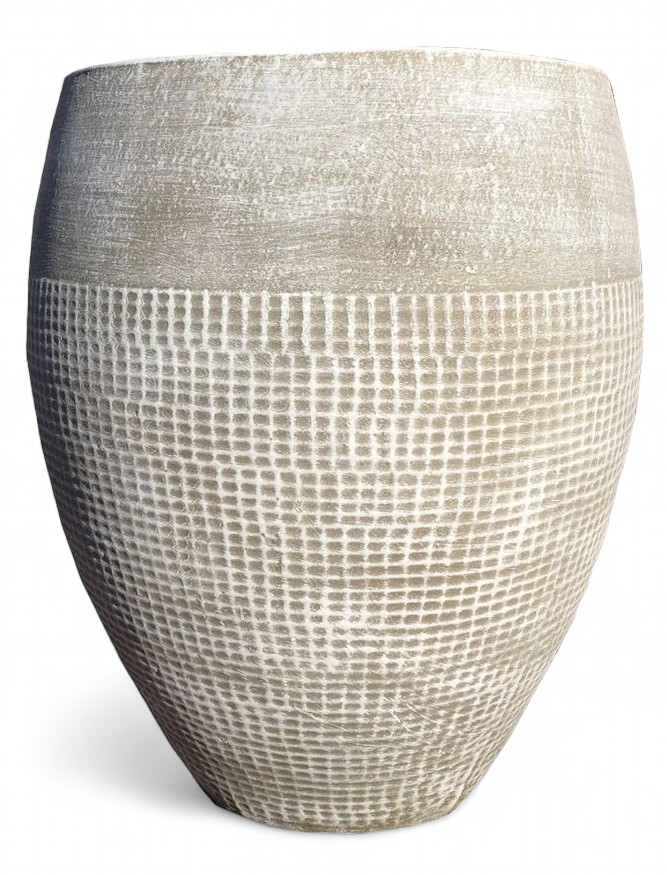 Anja Pot Small Whitewash Finish - H370mm x W290mm - 8kg