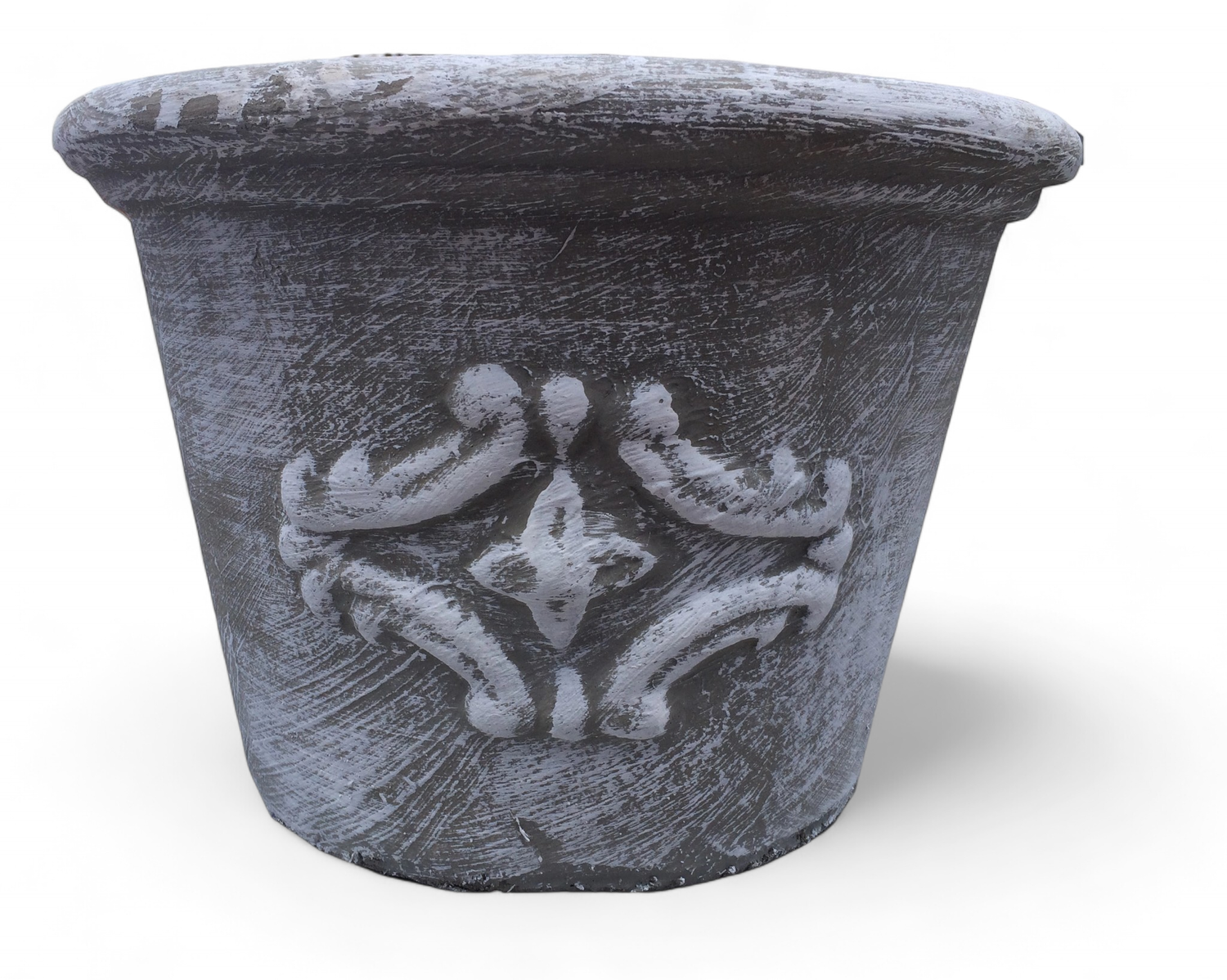 Adria Pot Small Whitewash Finish - H220mm x W320mm - 5.8kg