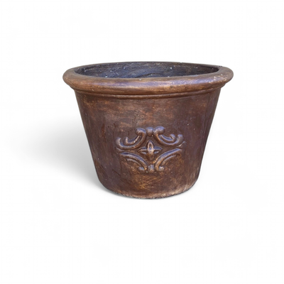 Adria Pot Medium Brown Clay Finish - H340mm x W480mm - 13kg