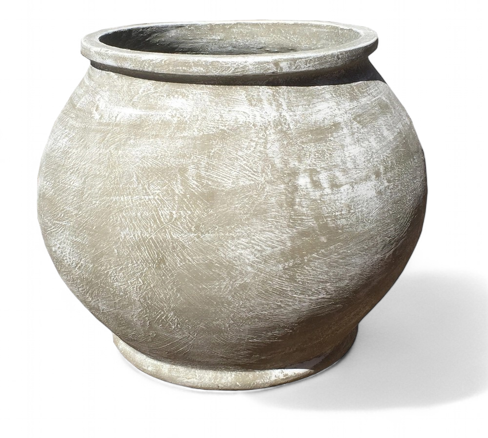 Africana Jeanne Pot Large Whitewash Finish - H600mm x W450mm - 35kg