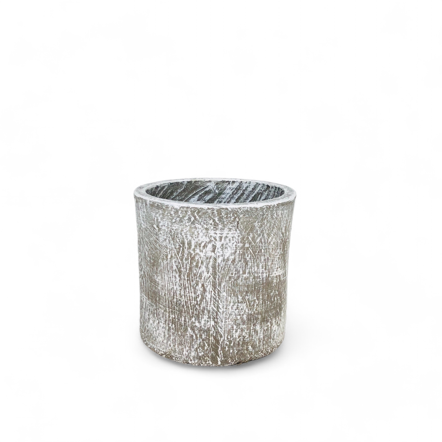 Cylinder Pot Medium Whitewash - H270mm x W280mm - 7kg