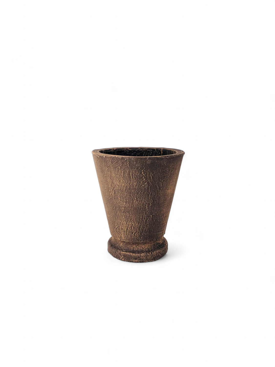 Edden Pot Small Mecca Brown Finish - H250mm x W220mm - 4kg