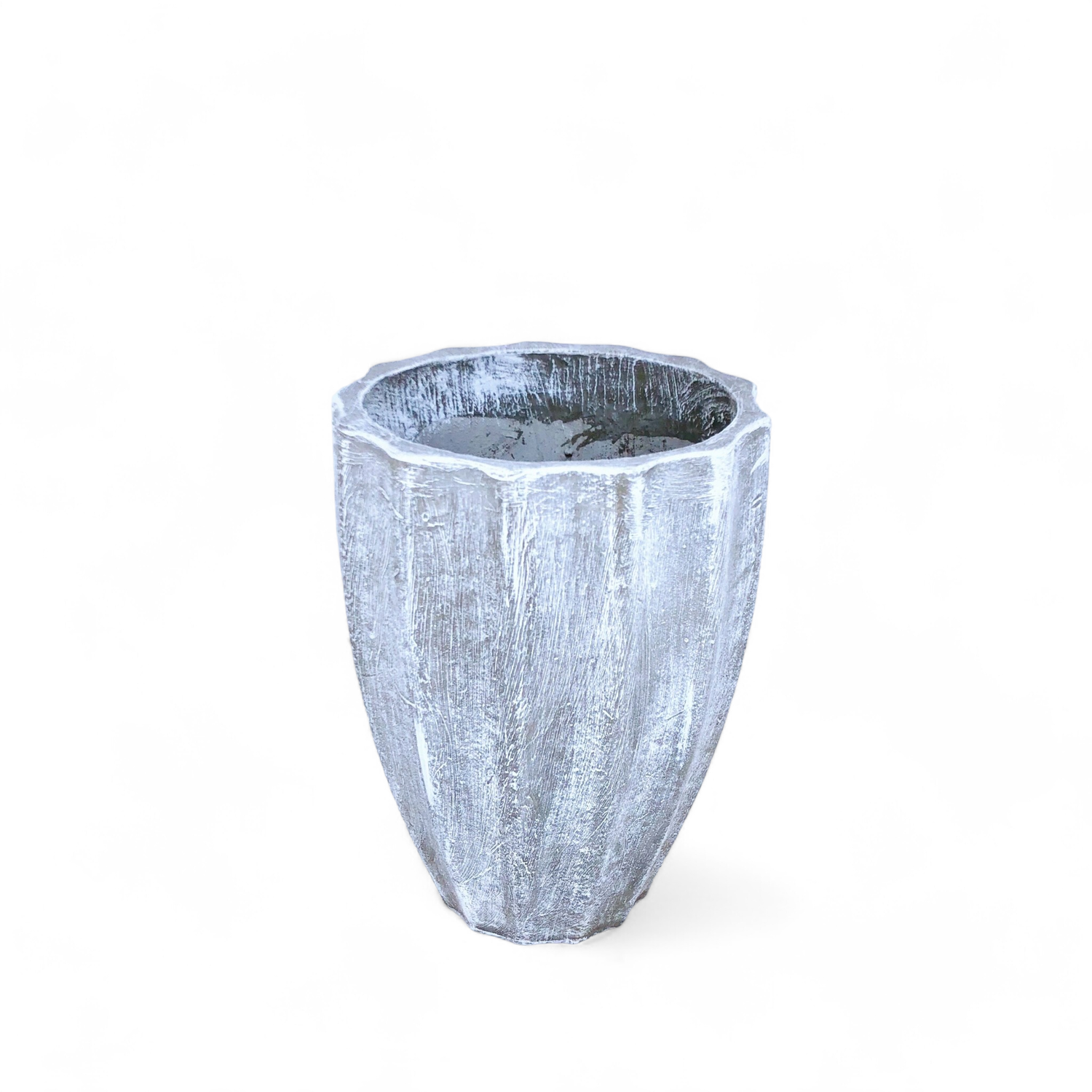 Jackie Pot Medium Whitewash Finish - H530mm x W400mm - 15kg