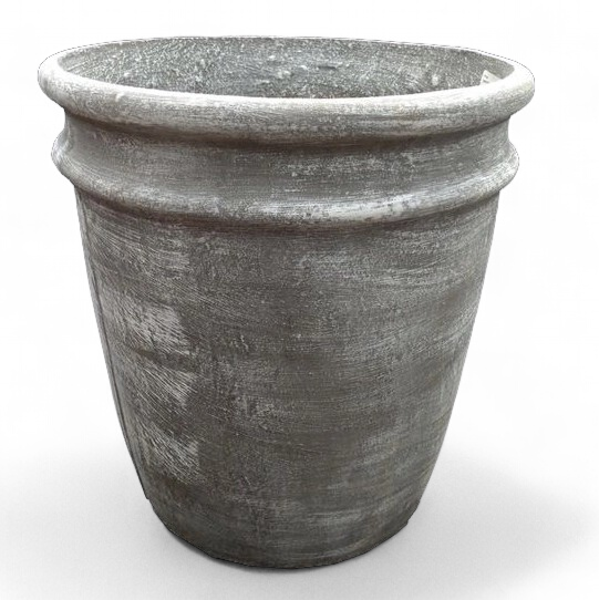 2 Ring Pot Large Whitewash Finish - H470mm x W440mm - 18kg