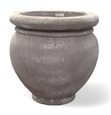Malaika Round Pot Whitewash Finish - Height 520mm - 37kg