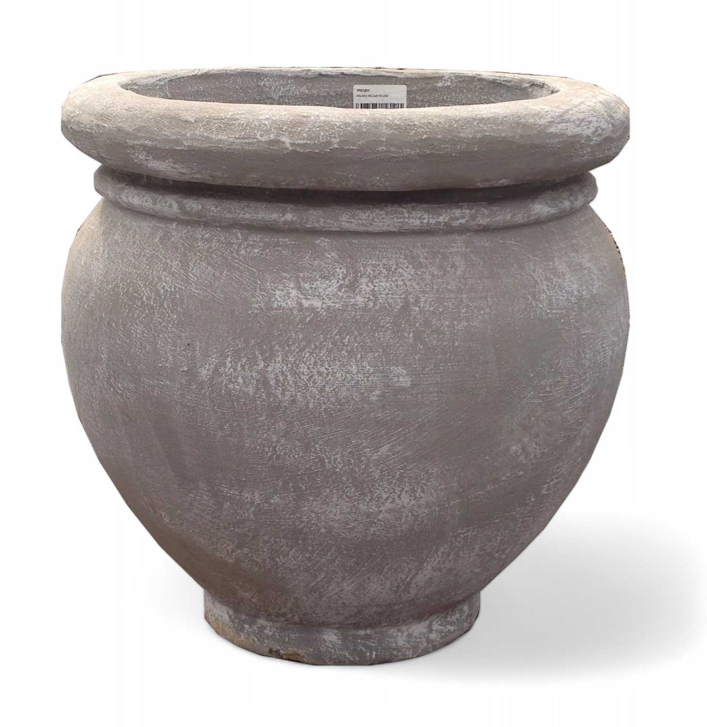 Malaika Round Pot Whitewash Finish - Height 520mm - 37kg