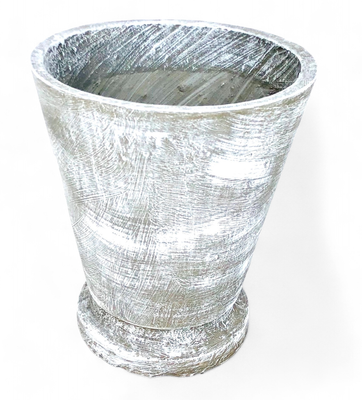 Edden Pot Large Whitewash Finish - H480mm x W420mm - 15kg