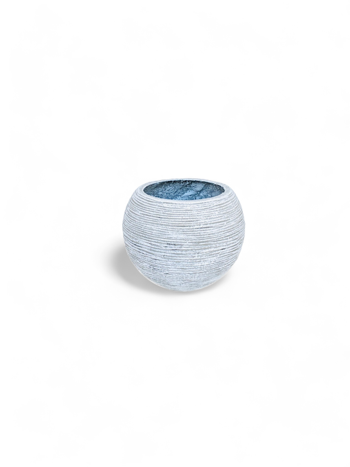 Hope Round Pot with Small Stripes Whitewash Finish - H320mm x W380mm - 11kg