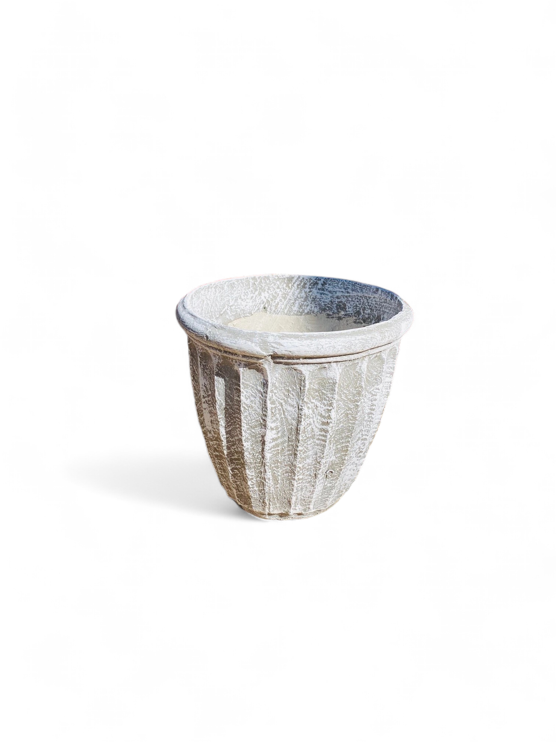 Alfred Pot Medium Whitewash Finish - H350mm x W360mm - 9Kg