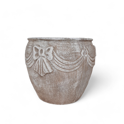Carine Planter Whitewash Finish - H390mm x W420mm - 20kg