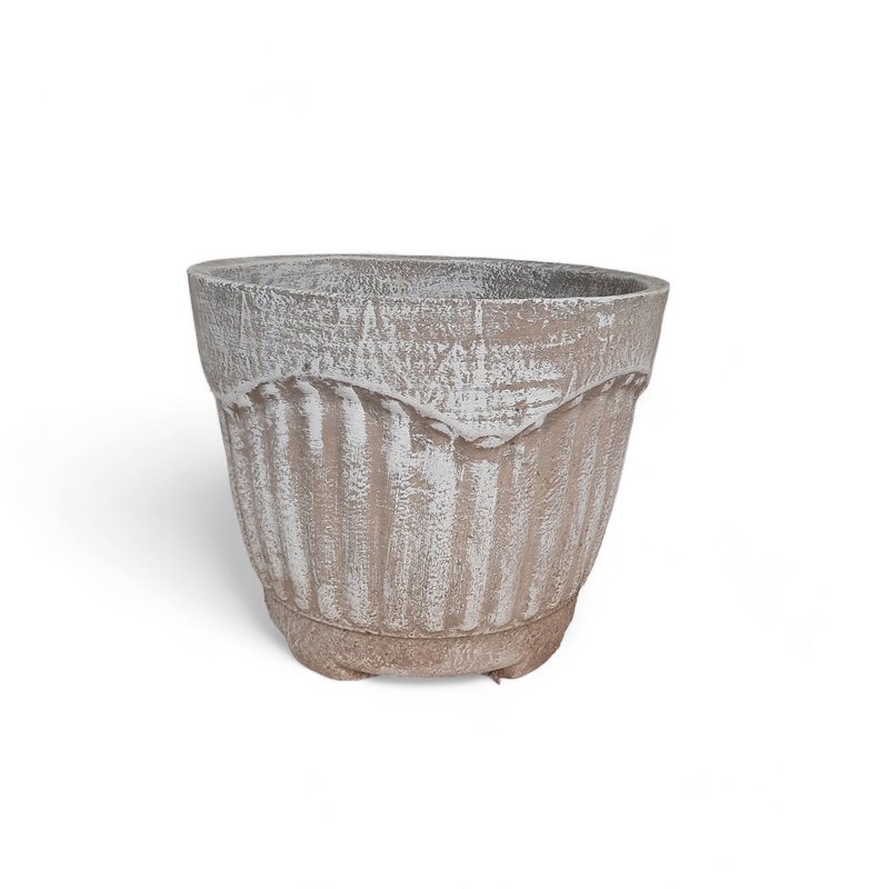 New Fluted Round Pot Large - H340mm x W400mm - 14kg