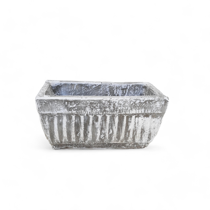 Window Pot Small Whitewash Finish - L240mm x W150mm - 4kg