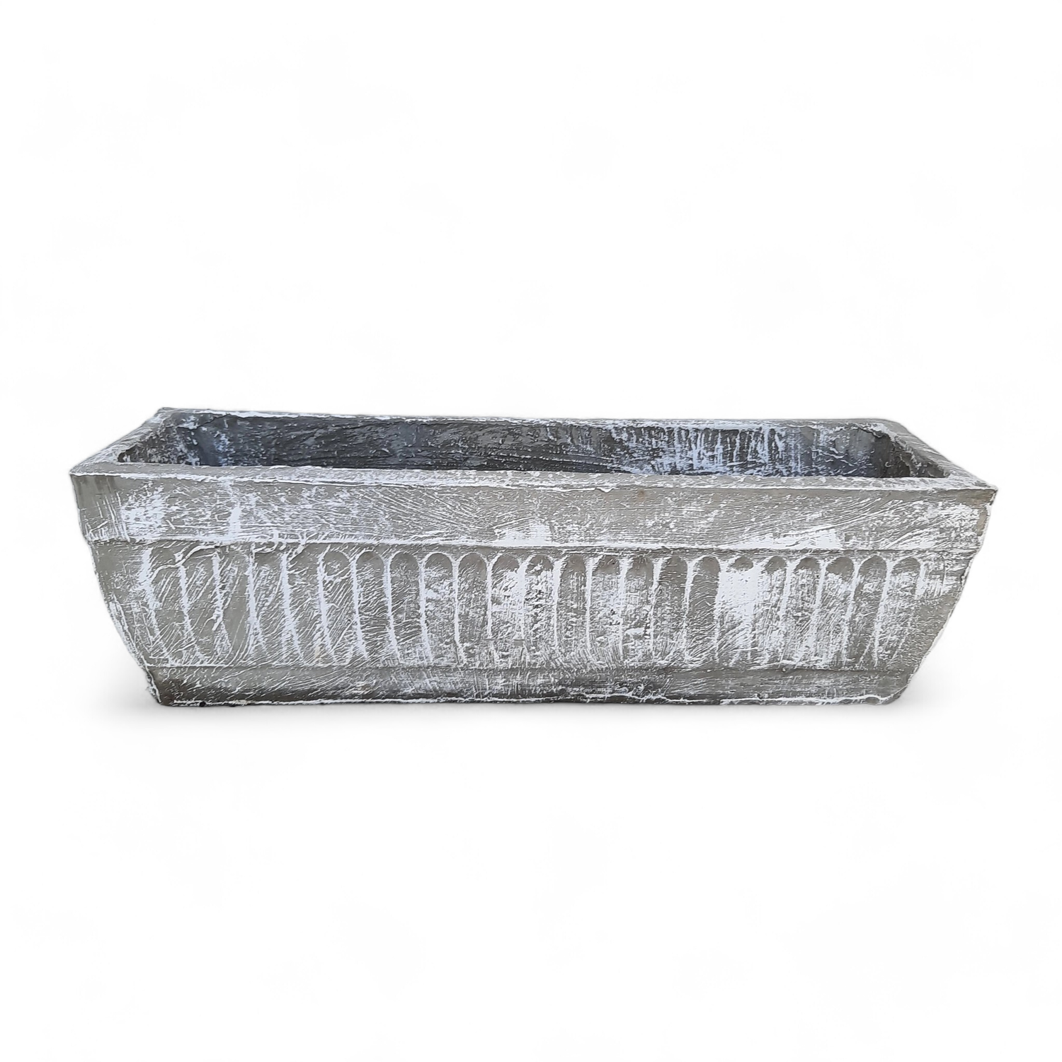 Window Pot Large Whitewash Finish - L650mm x W150mm - 13kg