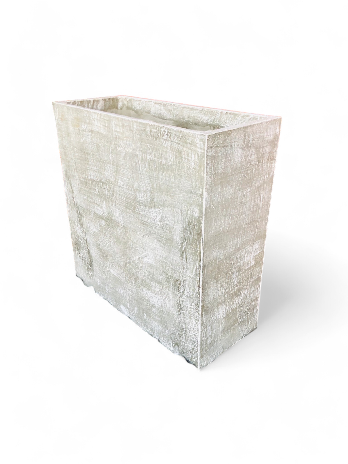 Ondela Rectangular XL Pot Whitewash Finish -  L1000mm x H1000mm x W405mm - 123kg