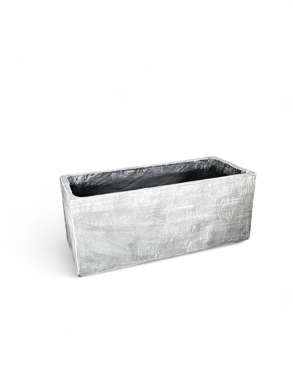Ondela Rectangular Pot Medium Whitewash Finish - L1000mm x W420mm x D380mm - 70kg