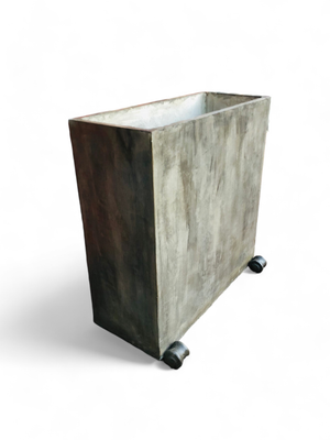 Ondela Rectangular XL Pot Weathered Grey Finish -  L1000mm x H1000mm x W405mm - 123kg