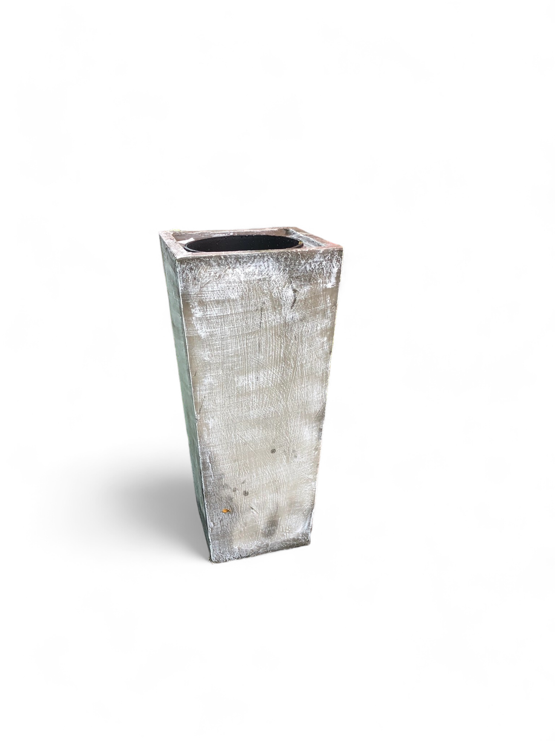 Square Slim Pot with Liner Large Whitewash Finish - L901mm x W420 - 60kg