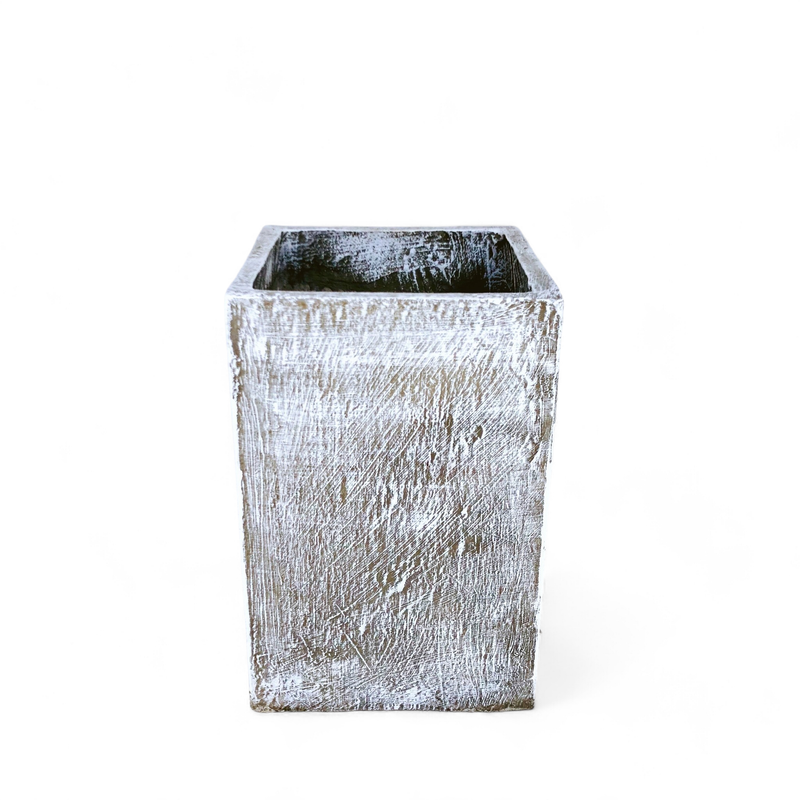 Square Plain Planter Whitewash Finish - H540mm x W350mm - 20kg