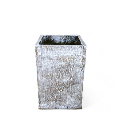 Square Plain Planter Whitewash Finish - H540mm x W350mm - 20kg
