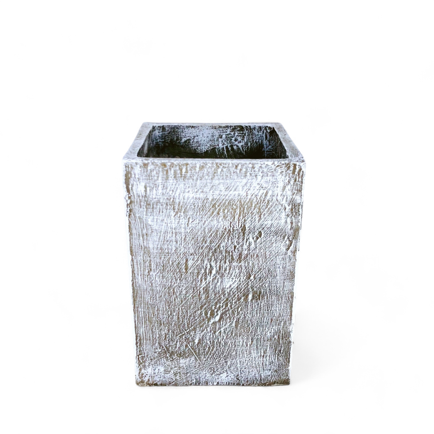 Square Plain Planter Whitewash Finish - H540mm x W350mm - 20kg